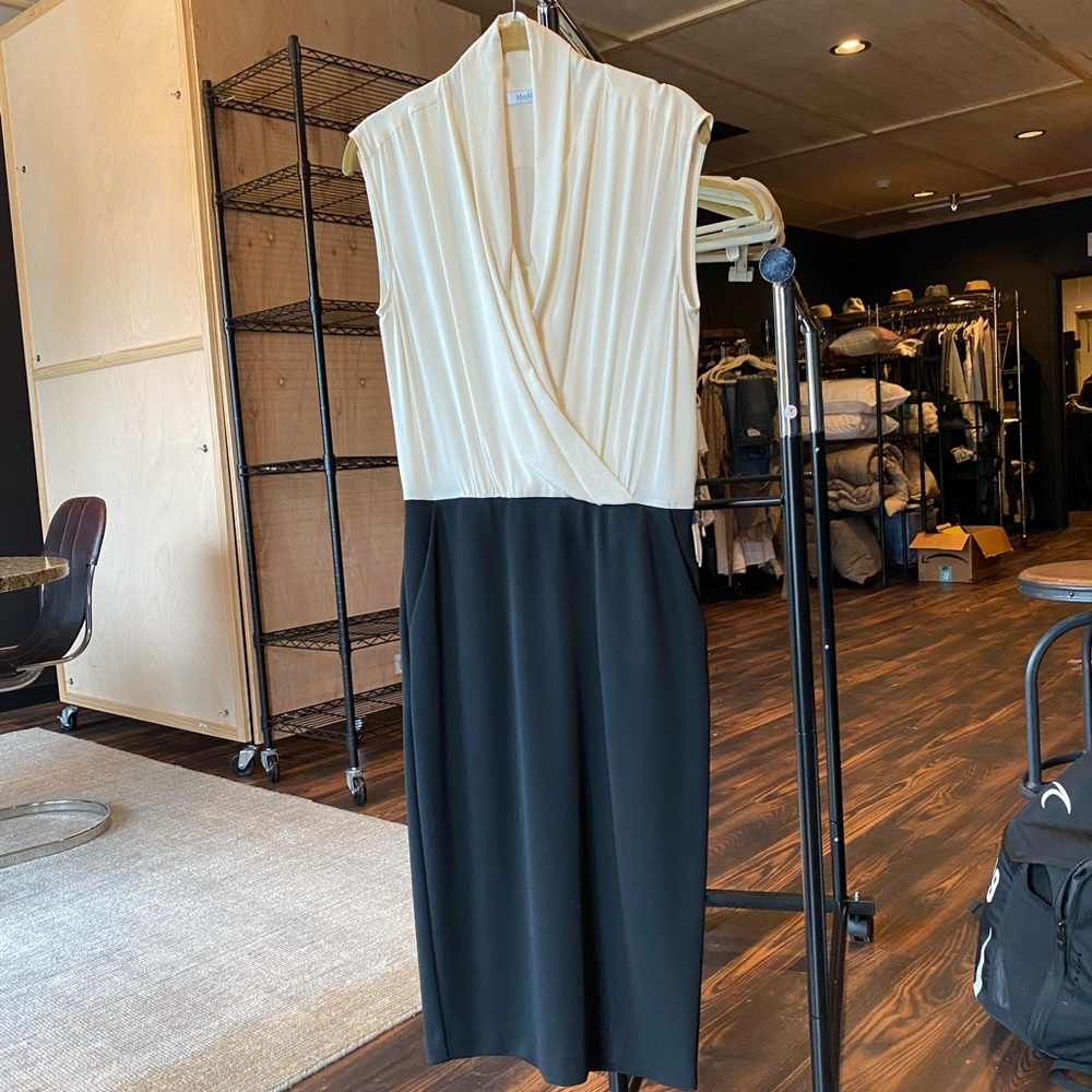 Maxmara White and Black Pencil Dress
